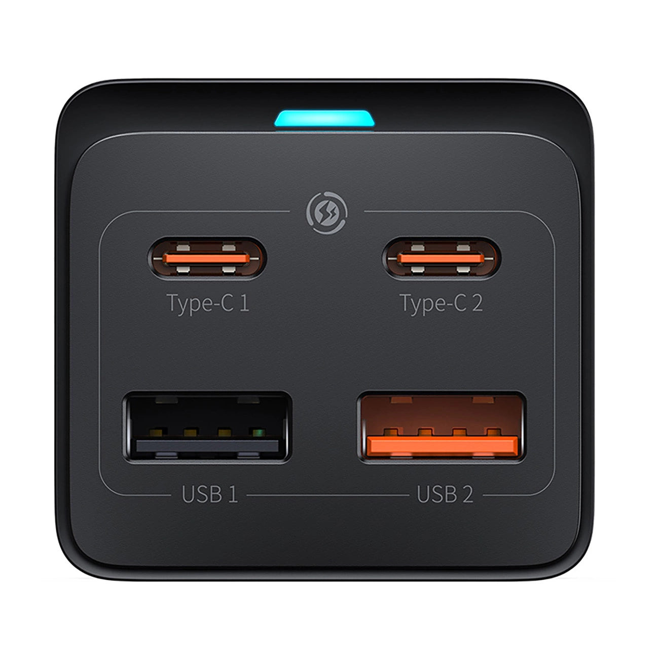 Baseus GaN3 Pro 65W EU Ladestation + 2 x USB-C + 2 x USB-A mit Baseus Xiaobai USB-C 100W 1m Kabel - Schwarz
