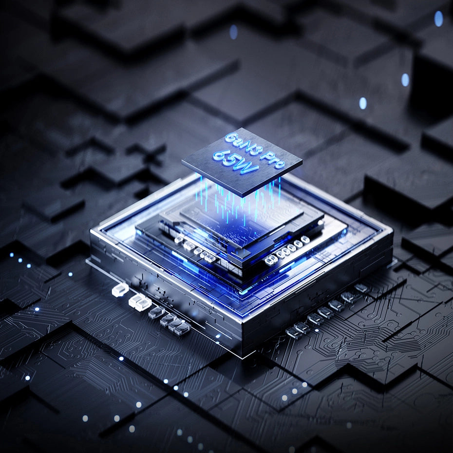 Baseus GaN3 Pro Schnellladegerät GaN 2 x USB Typ C / 2 x USB 65W PD, QC4.0+, AFC, PPS + Kabel USB Typ C - USB Typ C 1m schwarz (CCGP040101)