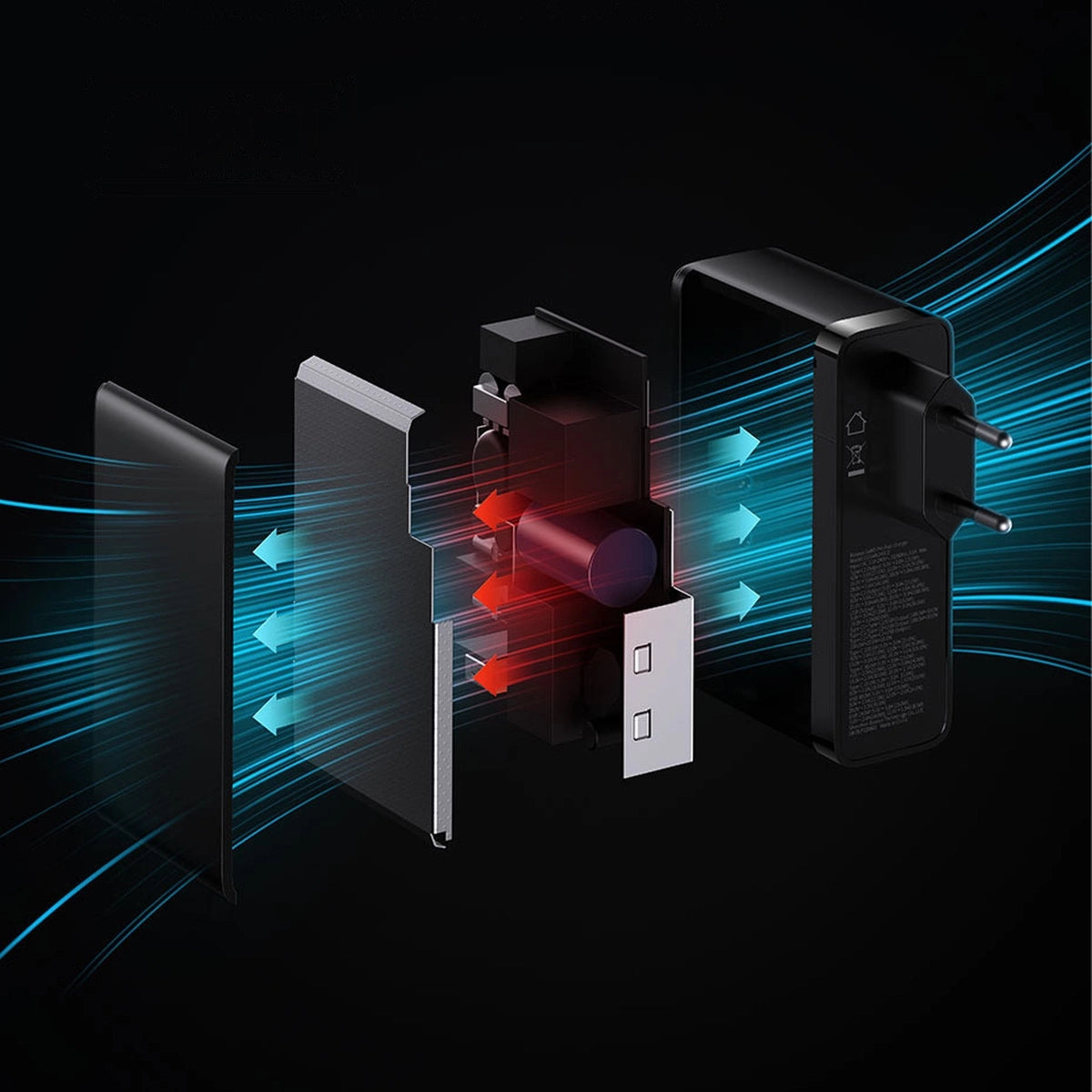 Baseus GaN5 Pro Schnellladegerät 2xUSB-C + USB 140W EU schwarz (CCGP100201)