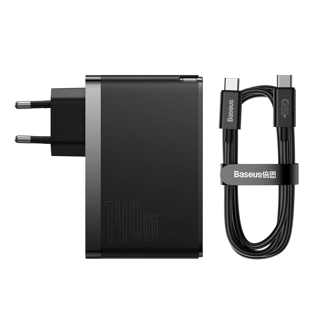 Baseus GaN5 Pro Schnellladegerät 2xUSB-C + USB 140W EU schwarz (CCGP100201)