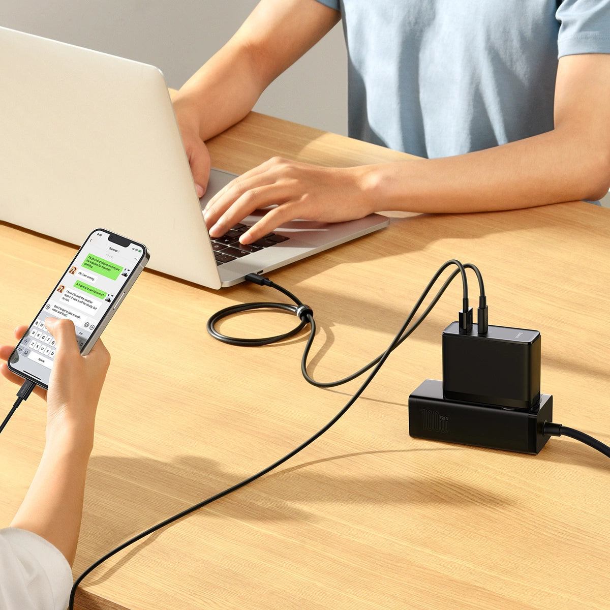 Baseus GaN5 Pro schnelles universelles Wandladegerät GaN USB Typ C / USB 100W PD3.0, QC4.0+, AFC schwarz (CCGP090201)