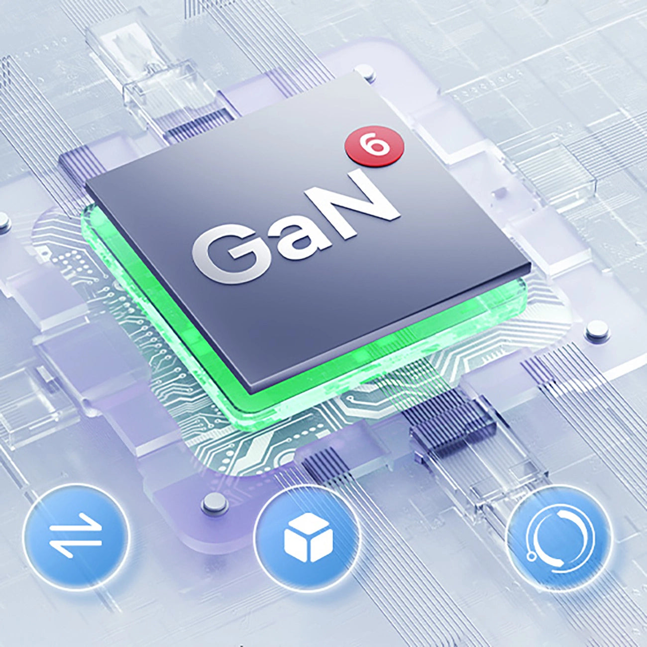 Baseus GaN6 Pro Ladegerät 65W 2 x USB-C 2 x USB-A mit schwarzem USB-C-Kabel 100W 1m - Schwarz