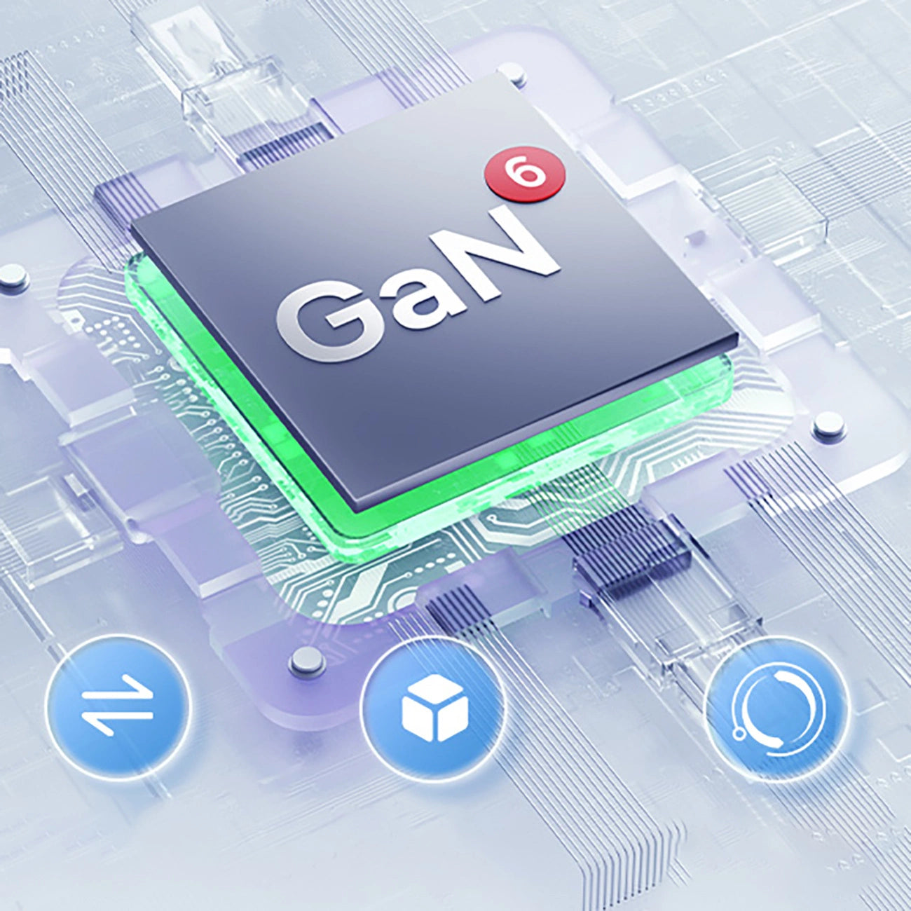 Baseus GaN6 Pro Ladegerät 65W 2 x USB-C 2 x USB-A mit schwarzem USB-C-Kabel 100W 1m - Weiß