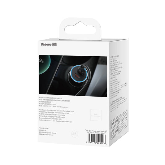 Baseus Golden Contactor Pro Autoladegerät 2x USB-C 40W grau (CGJP000013)