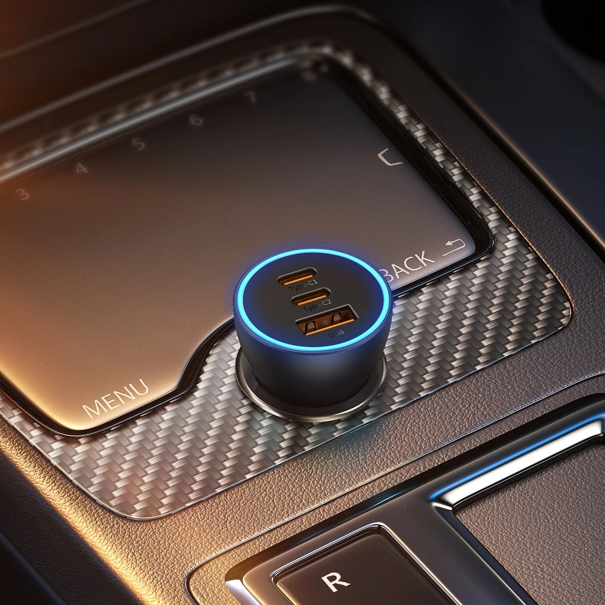 Baseus Golden Contactor Pro Autoladegerät USB-A + 2x USB-C 65W dunkelgrau (CGJP010013)