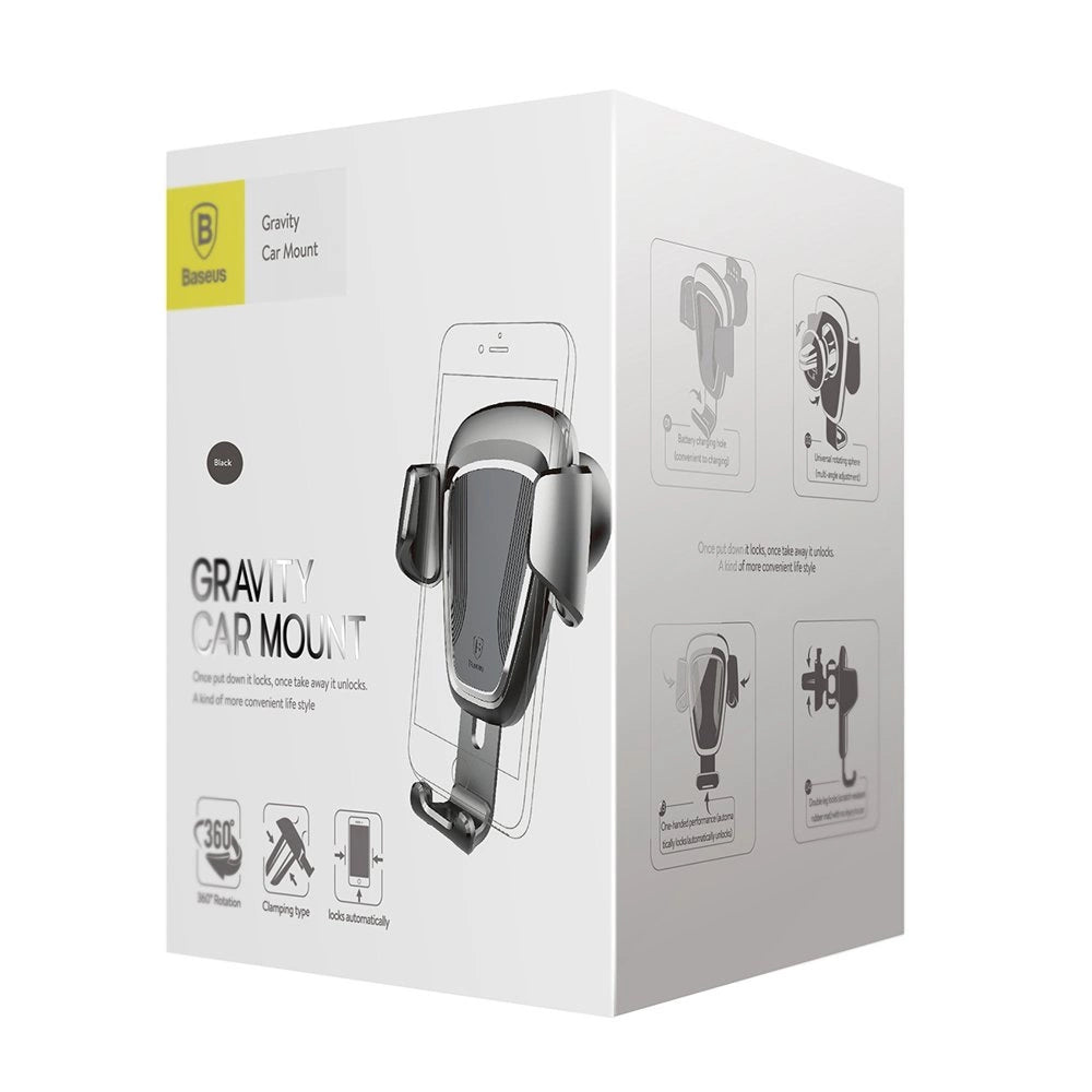 Baseus Gravity Car Mount 4-6 "Schwerkraft-Autohalterung für Telefonlüfter schwarz (SUYL-01)