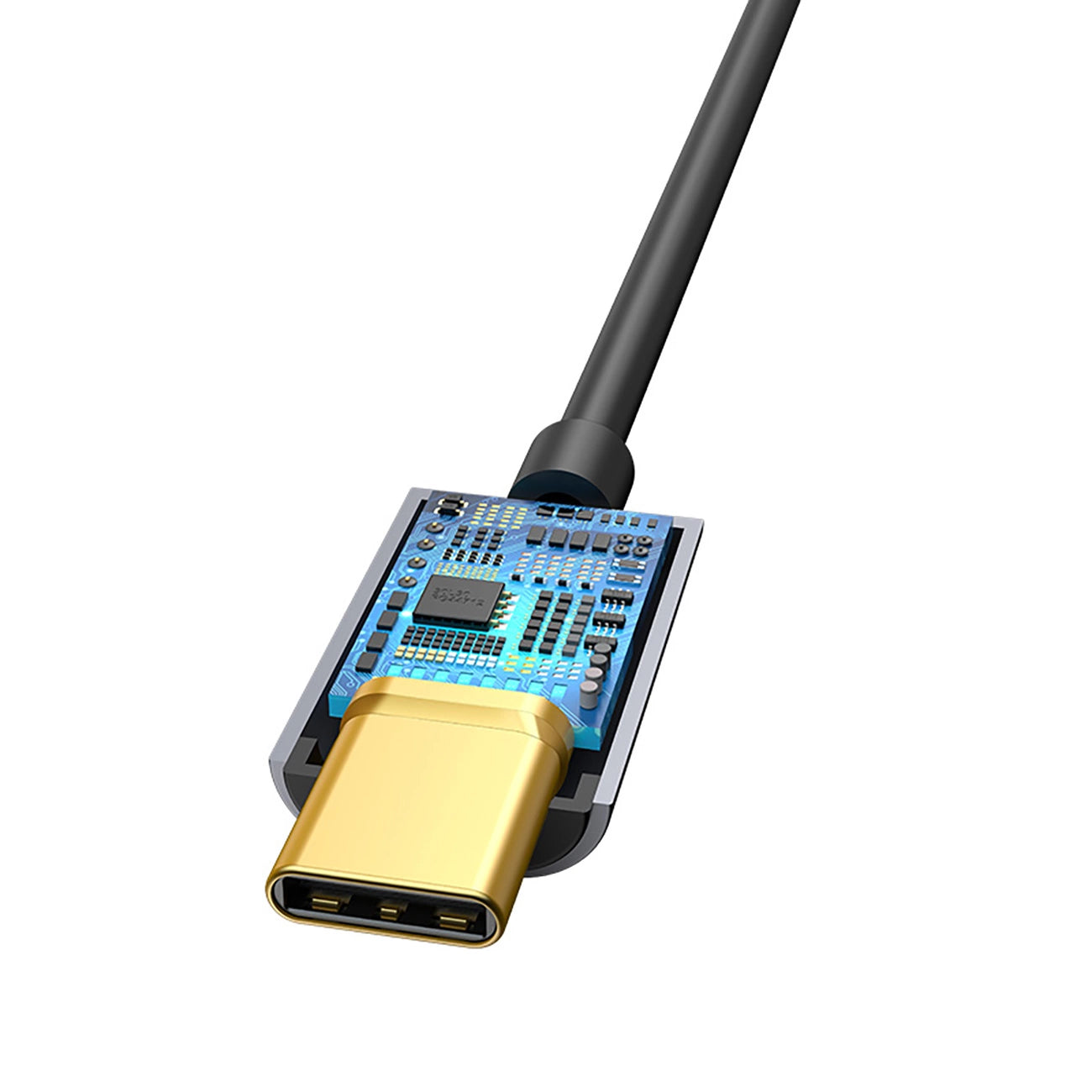 Baseus L54-Adapter für USB-C-Kopfhörer/Miniklinke 3,5 mm DAC 24 Bit 48 KHz – Grau