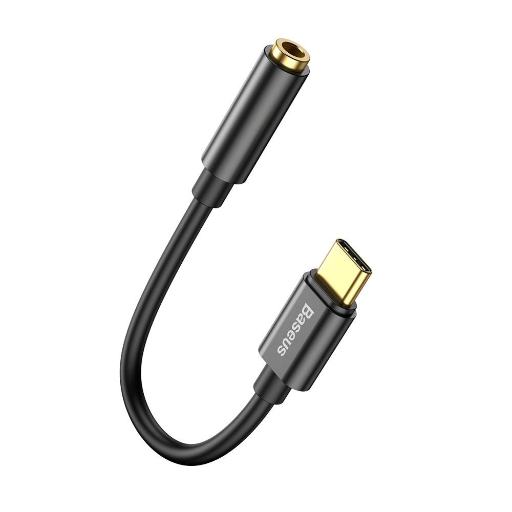 Baseus L54-Adapter für USB-C-Kopfhörer/Miniklinke 3,5 mm DAC 24 Bit 48 KHz – Schwarz