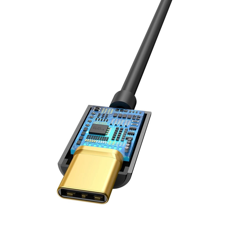 Baseus L54-Adapter für USB-C-Kopfhörer/Miniklinke 3,5 mm DAC 24 Bit 48 KHz – Schwarz