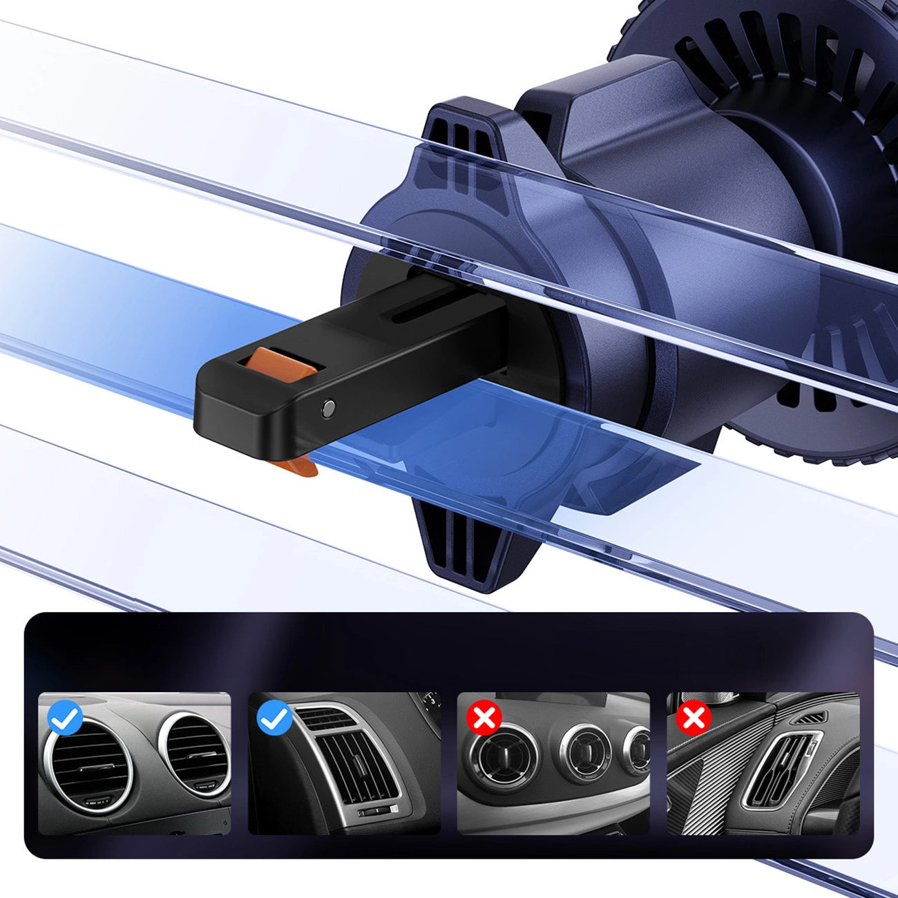 Baseus MagPro BS-CW04 Autohalterung mit Qi2.0 15W induktivem Ladegerät für Lüftungsschlitze – Schwarz