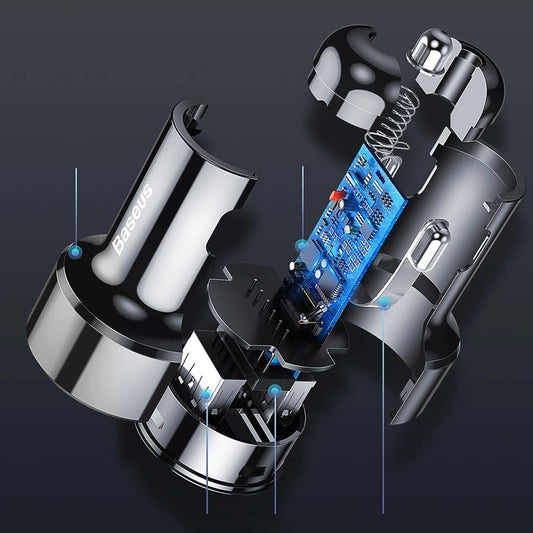 Baseus Magic Series Dual QC - Quick Charge 3.0 2x USB 45W 6A Autoladegerät schwarz (CCMLC20A-01)