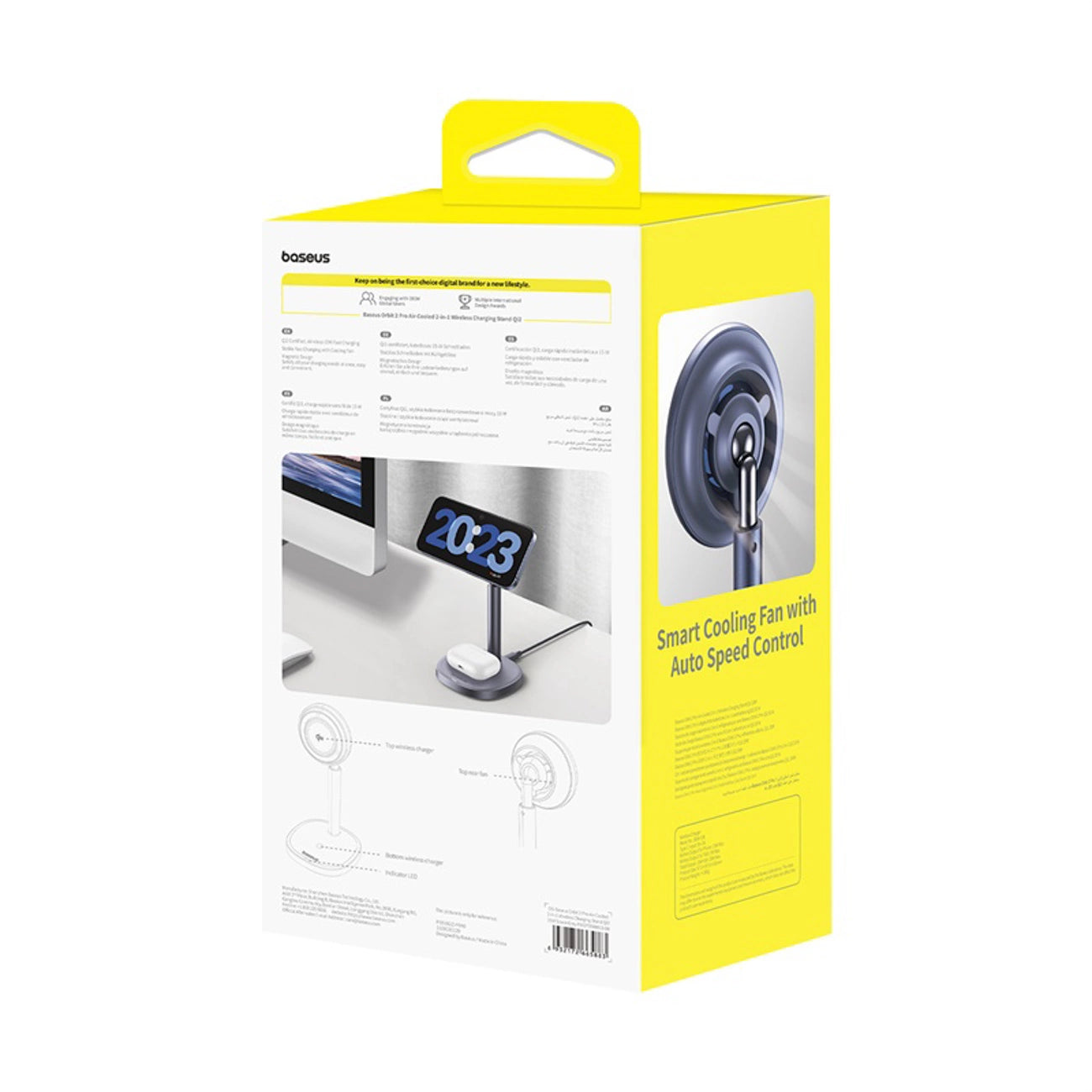 Baseus Orbit 2 Pro MagSafe Qi2 20W 2 in 1 Induktives Ladegerät mit Kühlung - Grau