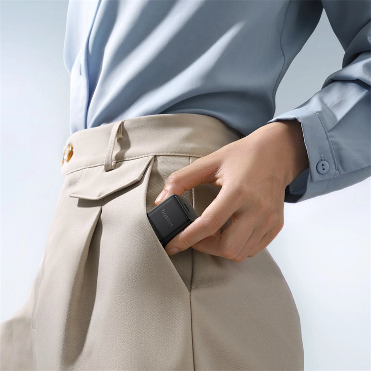 Baseus Palm 1C 20W Wandladegerät (mit Baseus Mini White USB-C 60W (20V/3A) 1m Kabel) - Schwarz