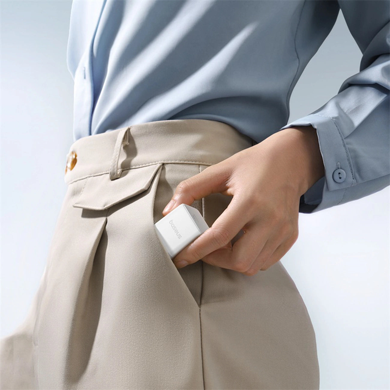 Baseus Palm 1C 20W Wandladegerät (mit Baseus Mini White USB-C 60W (20V/3A) 1m Kabel) - Weiß