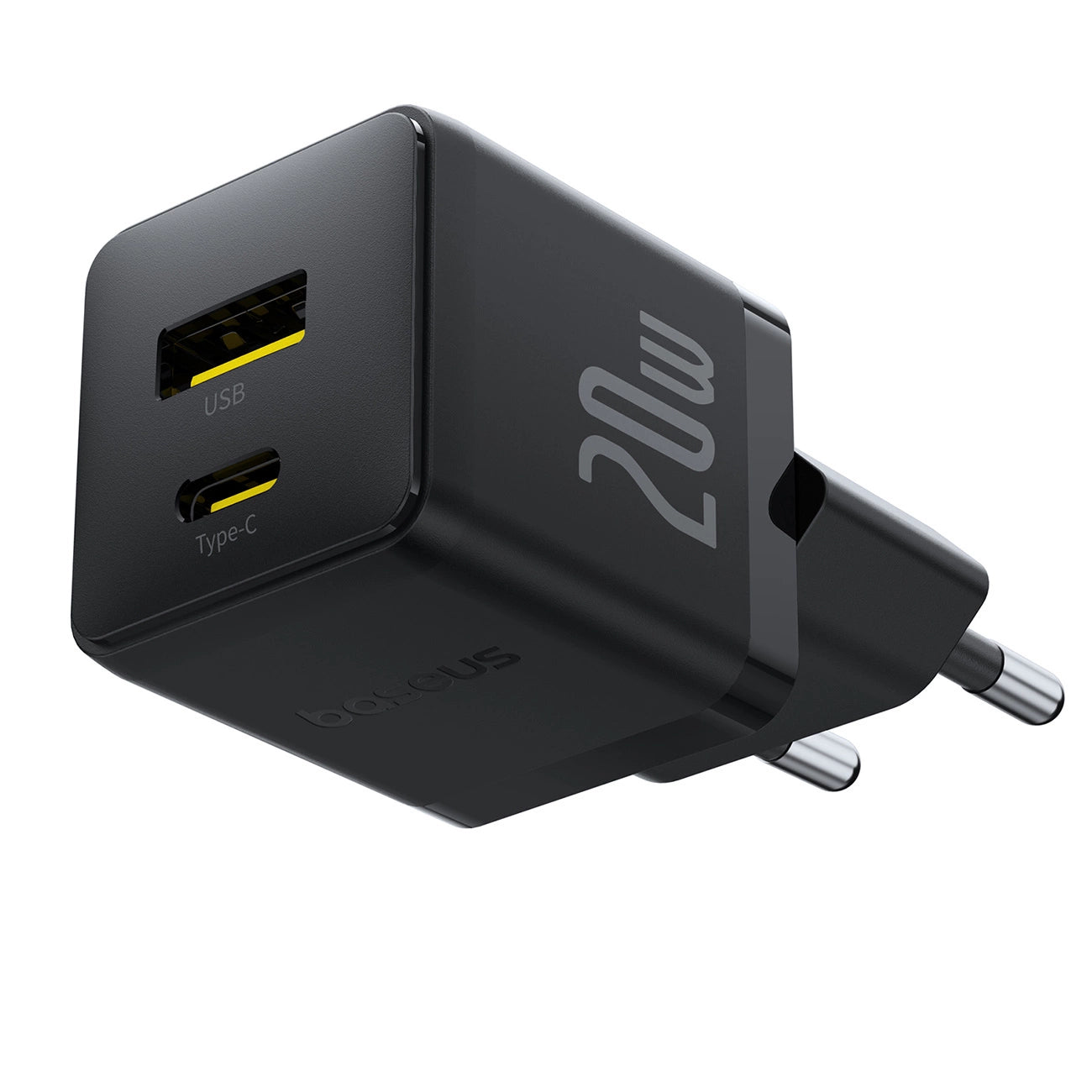 Baseus Palm 20W USB-C USB-A Wandladegerät - Schwarz