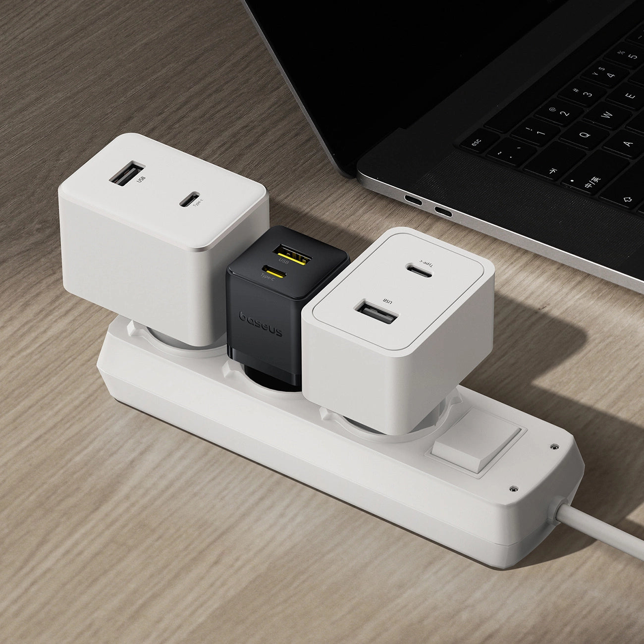 Baseus Palm 20W USB-C USB-A Wandladegerät - Schwarz