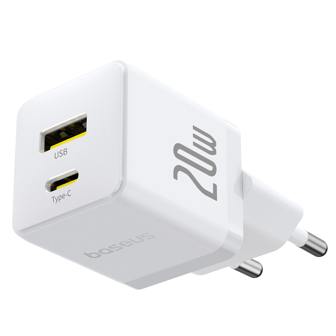 Baseus Palm 20W USB-C USB-A Wandladegerät - Weiß