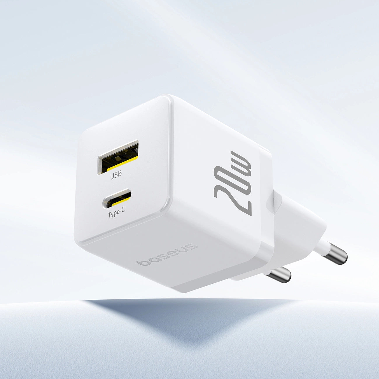 Baseus Palm 20W USB-C USB-A Wandladegerät - Weiß