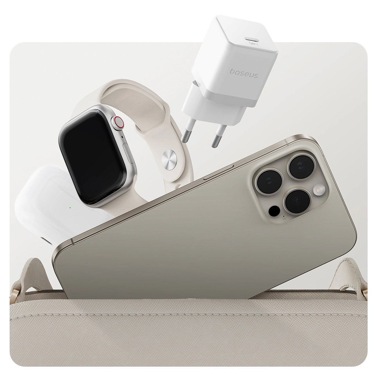 Baseus Palm 20W USB-C Wandladegerät - Weiß