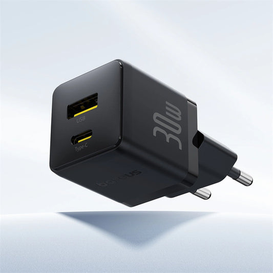 Baseus Palm 30W USB-C USB-A Wandladegerät - Schwarz