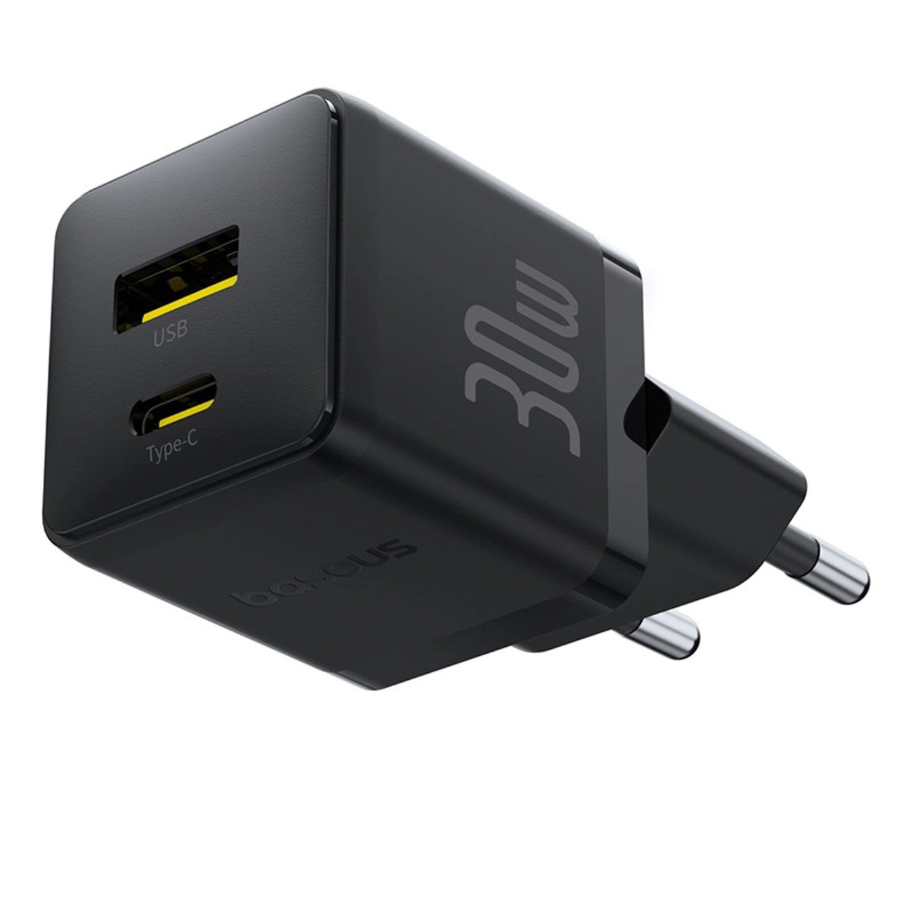 Baseus Palm 30W USB-C USB-A Wandladegerät - Schwarz