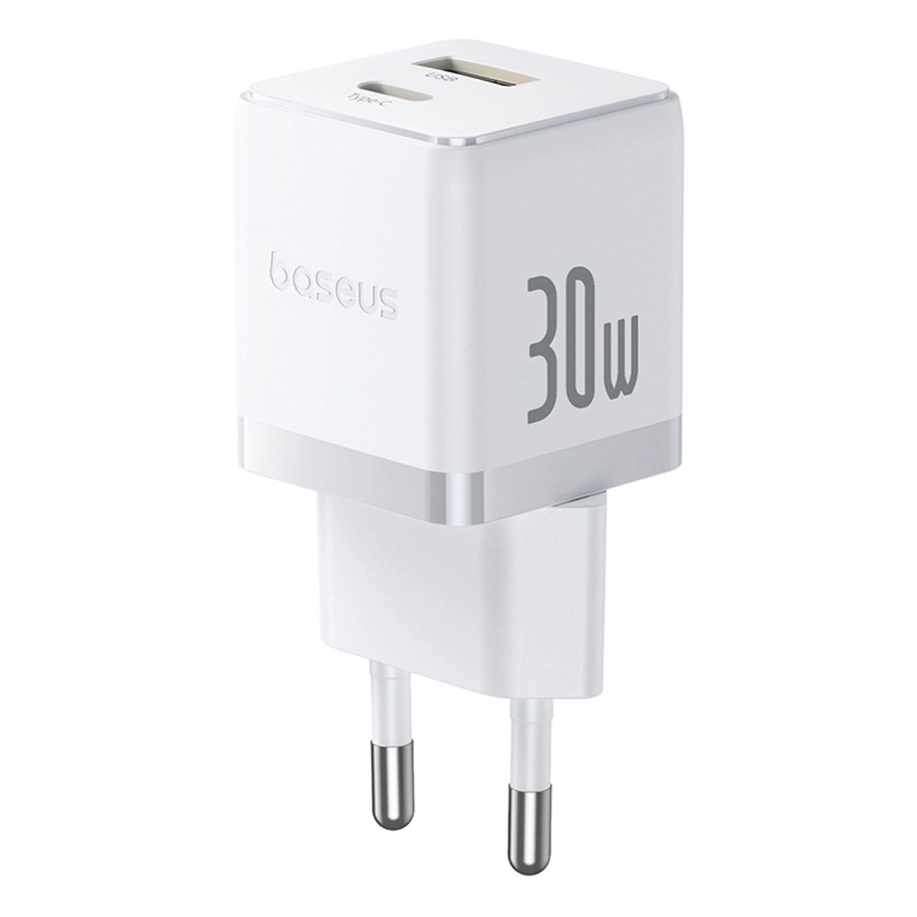 Baseus Palm 30W USB-C USB-A Wandladegerät - Weiß