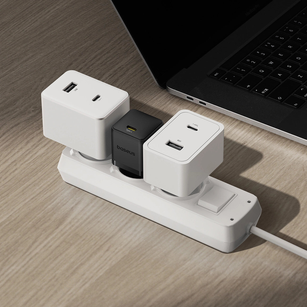 Baseus Palm 30W USB-C Wandladegerät - Weiß