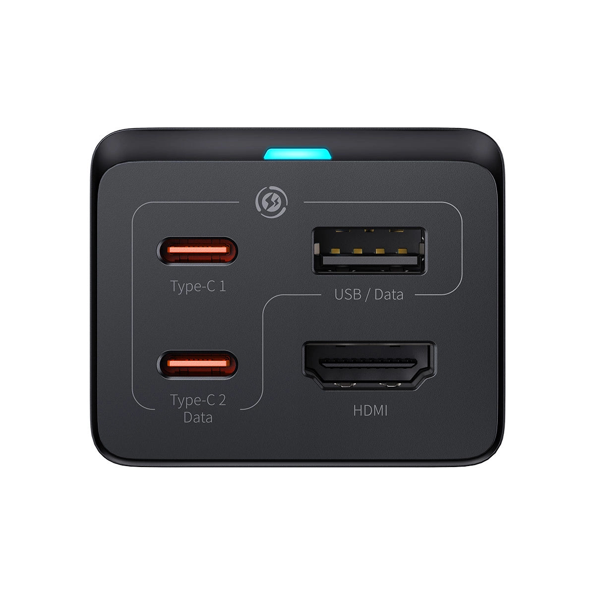 Baseus Schnellladegerät GaN5 Pro HUB HDMI 2 x USB-C / USB-A / HDMI 4K 30Hz 1,5m schwarz + USB-C Kabel - USB-C 100W 40Gb/s (USB4) 1m (CCGP110201)