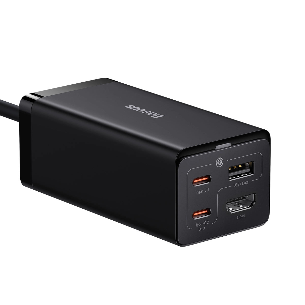 Baseus Schnellladegerät GaN5 Pro HUB HDMI 2 x USB-C / USB-A / HDMI 4K 30Hz 1,5m schwarz + USB-C Kabel - USB-C 100W 40Gb/s (USB4) 1m (CCGP110201)