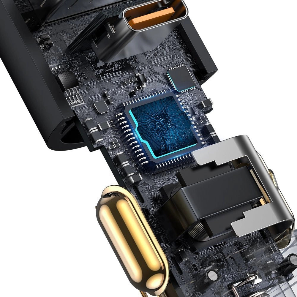 Baseus Share Together USB / USB Typ C Autoladegerät / 120W Zigarettenanzünderbuchse Quick Charge Power Delivery grau (CCBT-C0G)