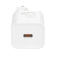 Baseus Si USB-C 25W 3A Schnellladegerät mit USB-C / USB-C 1m Kabel - Weiß