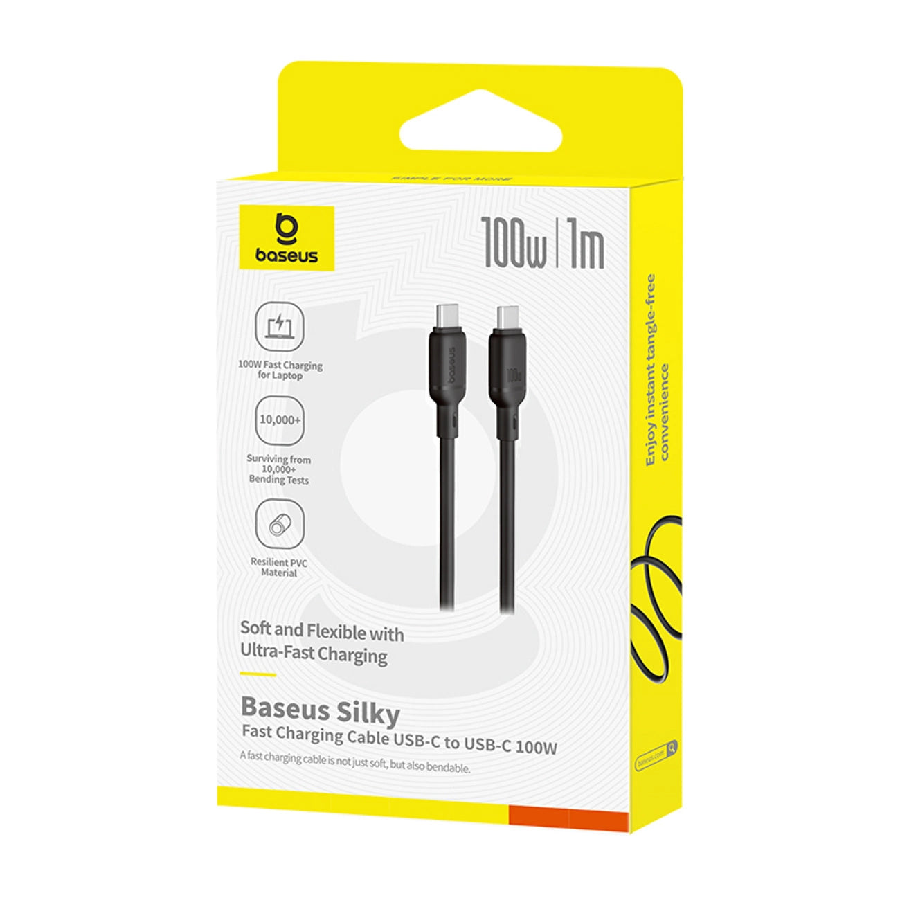 Baseus Silky Series 100W USB-C - USB-C 1m Kabel - Schwarz