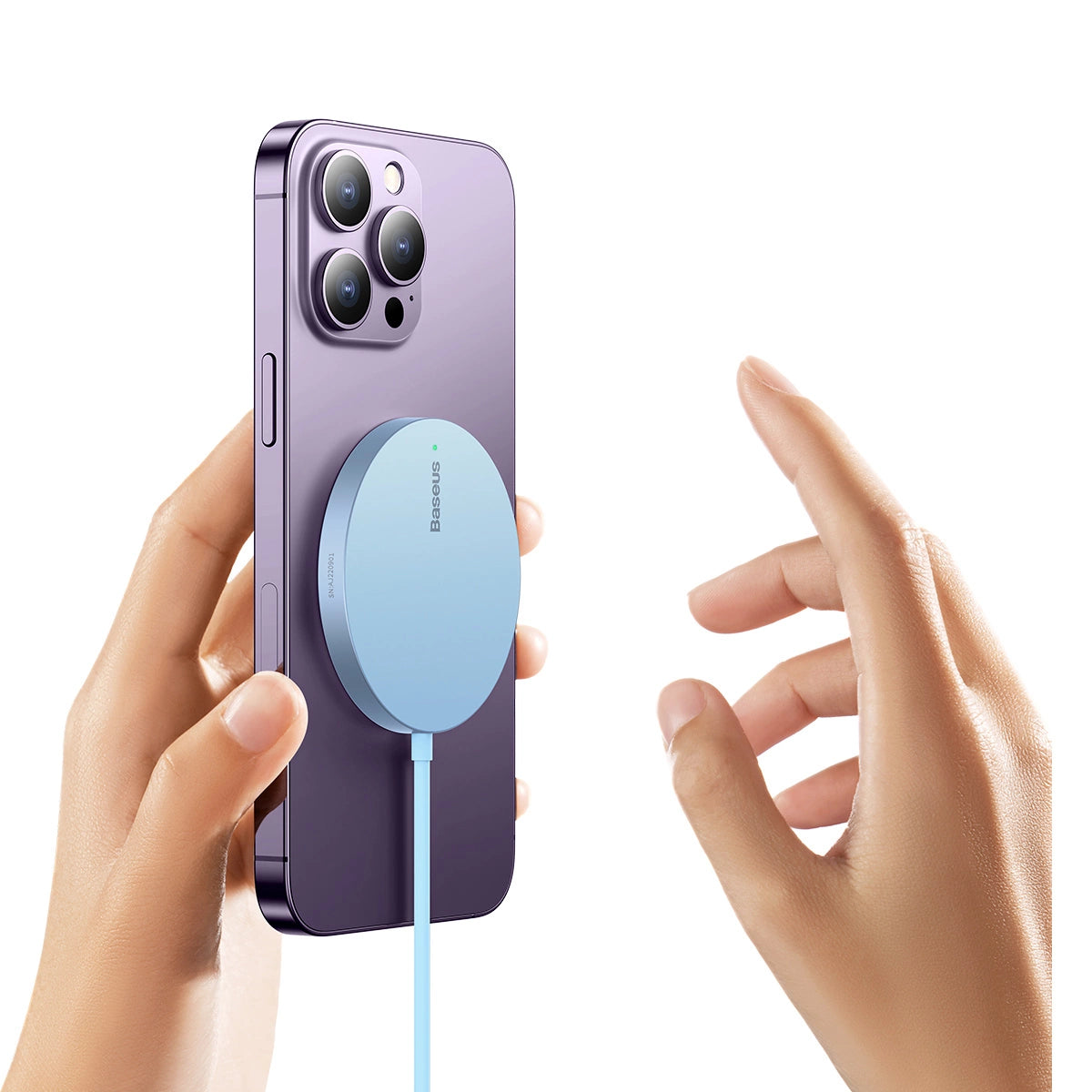 Baseus Simple Mini3 magnetisches Ladegerät MagSafe Qi 15W blau