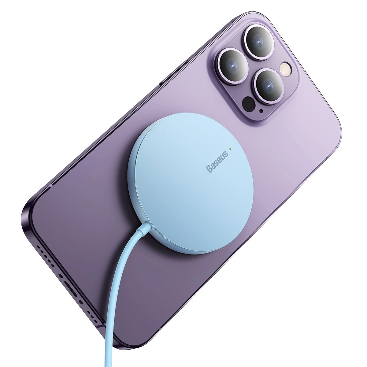 Baseus Simple Mini3 magnetisches Ladegerät MagSafe Qi 15W blau