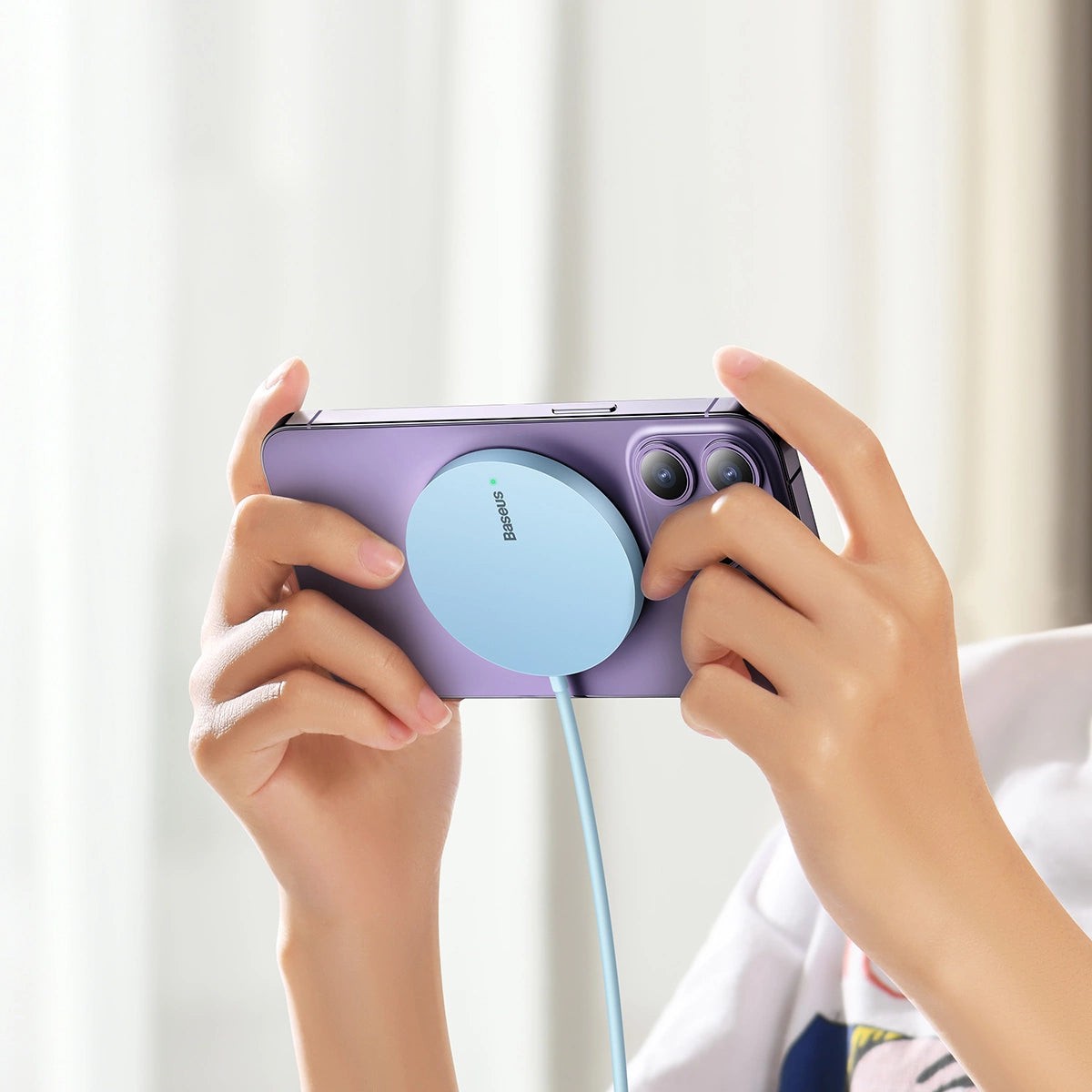 Baseus Simple Mini3 magnetisches Ladegerät MagSafe Qi 15W blau