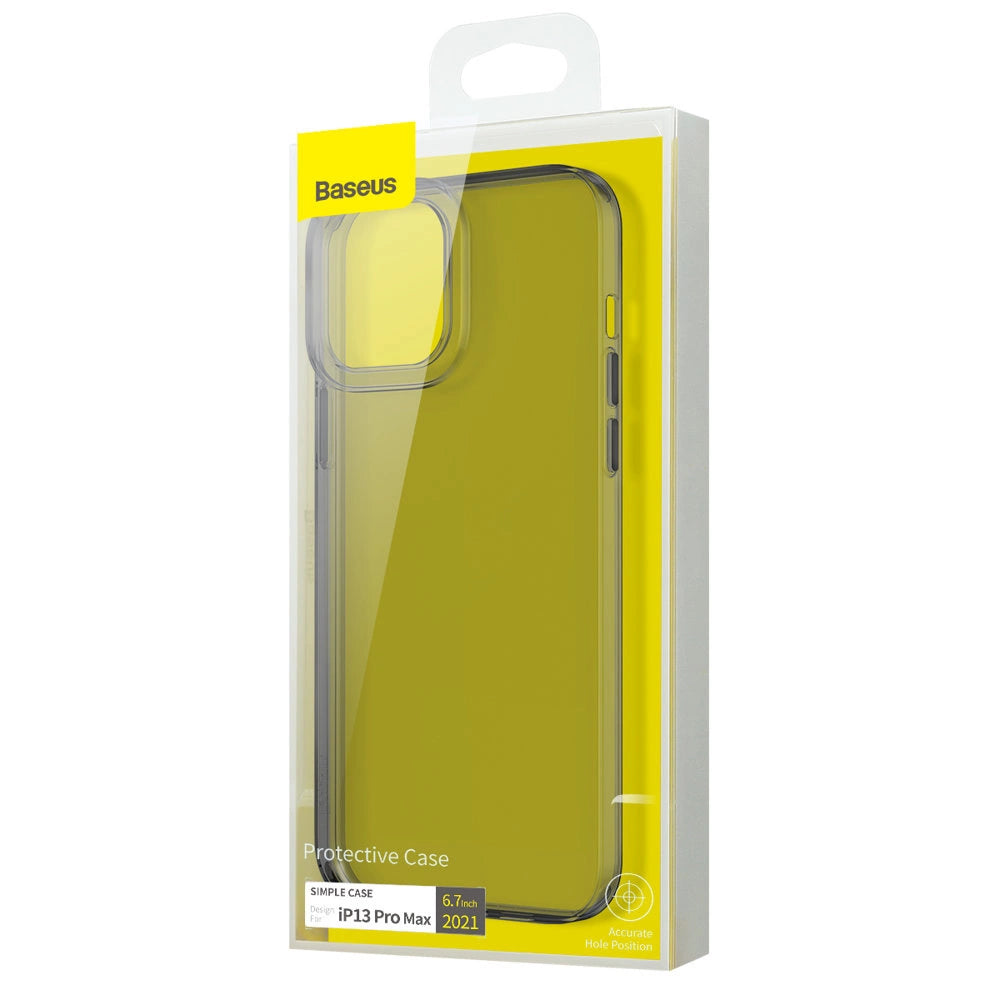 Baseus Simple Series Case transparente Gelhülle für iPhone 13 Pro schwarz (ARAJ000401)