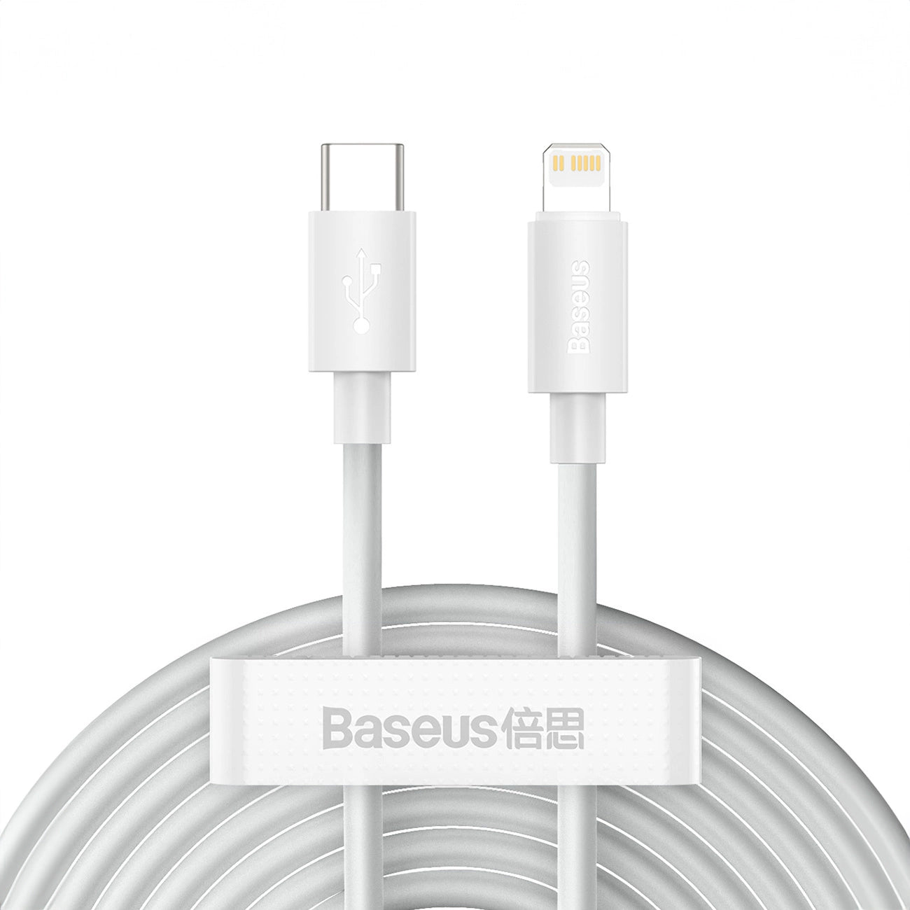 Baseus Simple Wisdom Lightning / USB-C Kabel 20W 1,5 m 2 Stück - Weiß