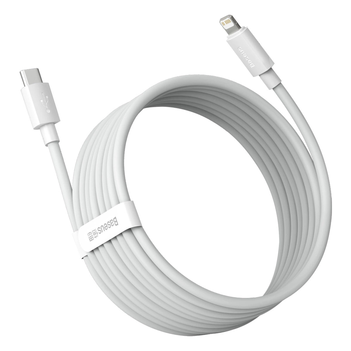 Baseus Simple Wisdom Lightning / USB-C Kabel 20W 1,5 m 2 Stück - Weiß