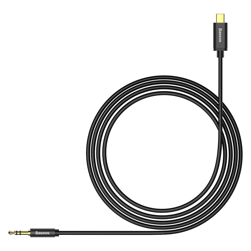 Baseus Stereo-Audiokabel AUX 3,5 mm Miniklinke - USB Typ C für Tablet-Telefon 120 cm schwarz (CAM01-01)