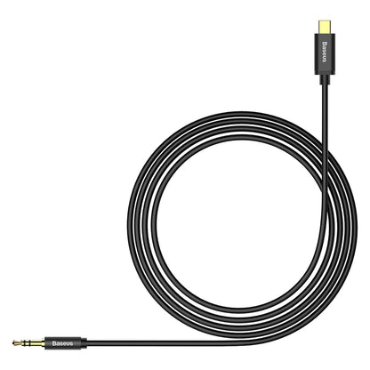 Baseus Stereo-Audiokabel AUX 3,5 mm Miniklinke - USB Typ C für Tablet-Telefon 120 cm schwarz (CAM01-01)