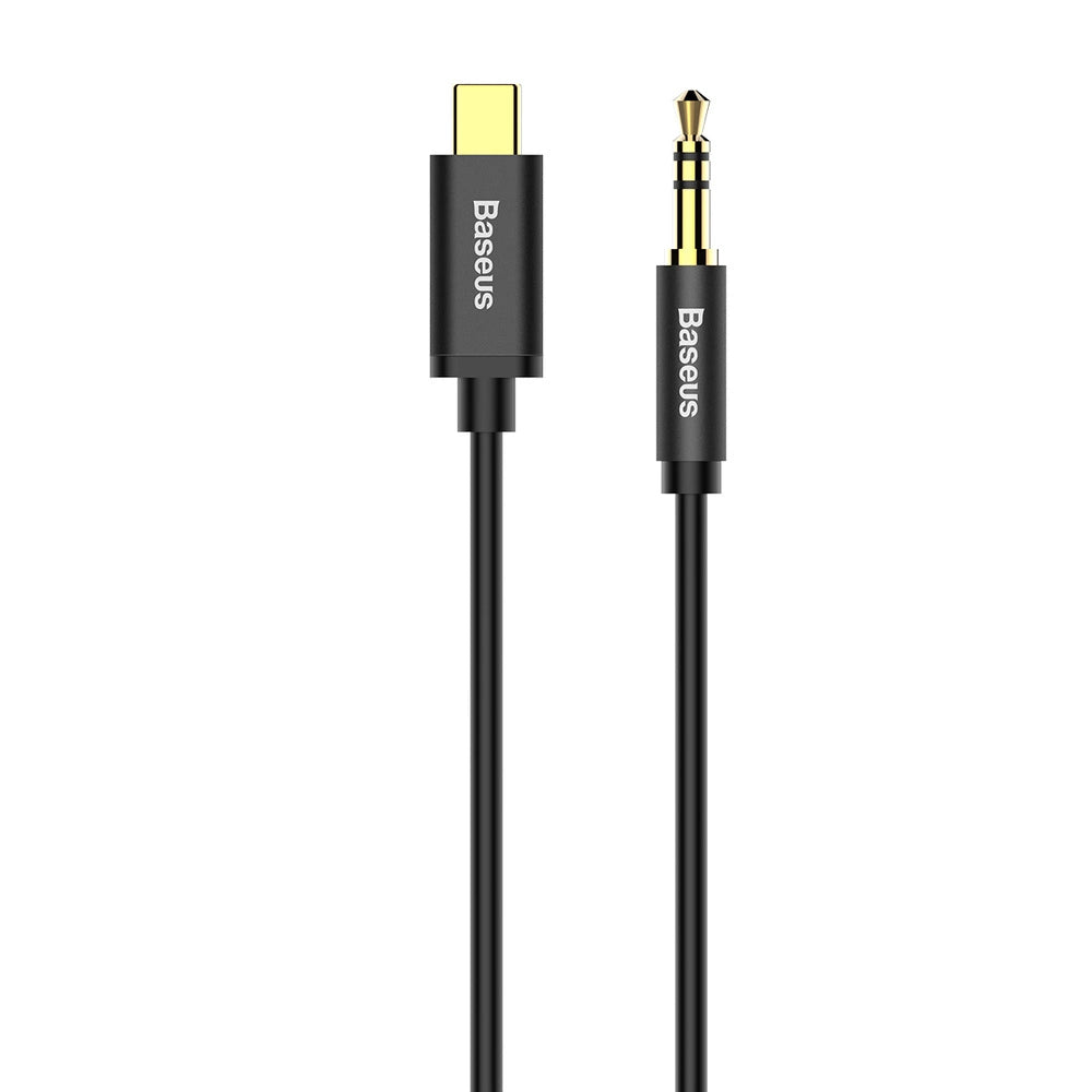 Baseus Stereo-Audiokabel AUX 3,5 mm Miniklinke - USB Typ C für Tablet-Telefon 120 cm schwarz (CAM01-01)