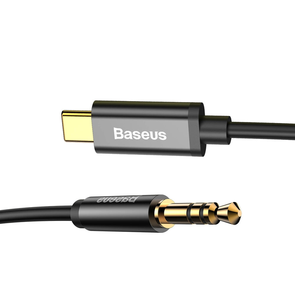 Baseus Stereo-Audiokabel AUX 3,5 mm Miniklinke - USB Typ C für Tablet-Telefon 120 cm schwarz (CAM01-01)