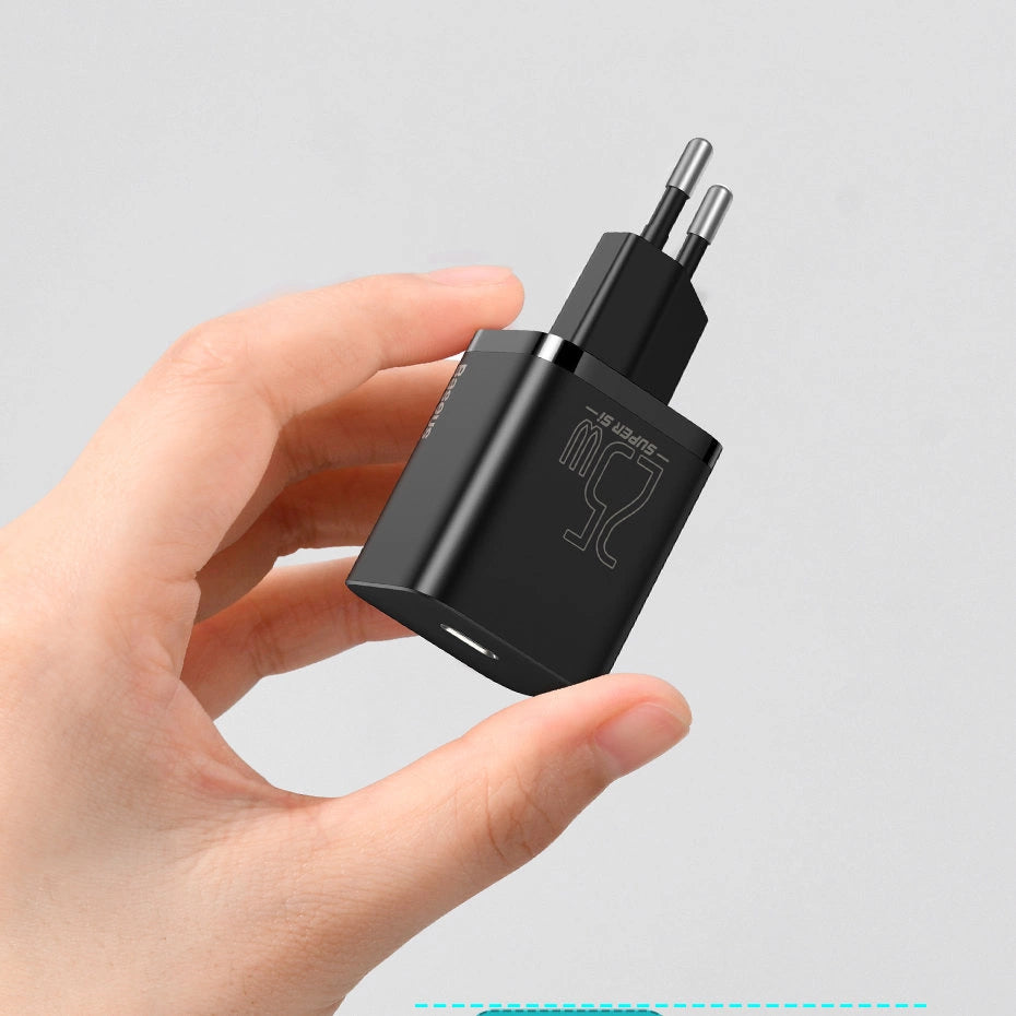 Baseus Super Si 1C Schnellladegerät USB Typ C 25W Power Delivery Quick Charge schwarz (CCSP020101)