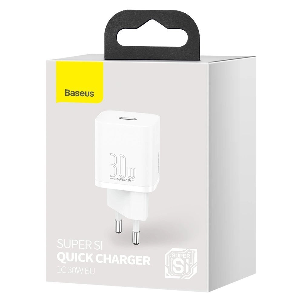 Baseus Super Si 1C Schnellladegerät USB Typ C 30W Power Delivery Quick Charge weiß (CCSUP-J02)