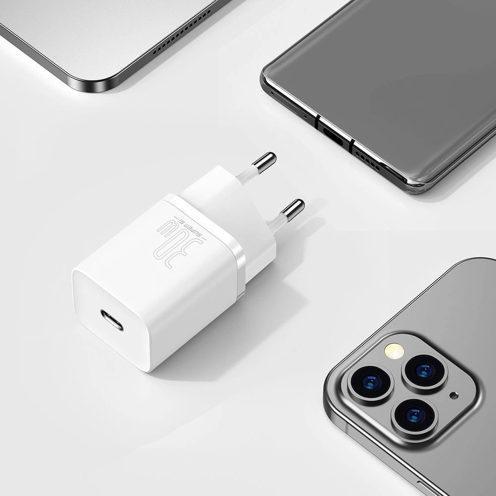 Baseus Super Si 1C Schnellladegerät USB Typ C 30W Power Delivery Quick Charge weiß (CCSUP-J02)