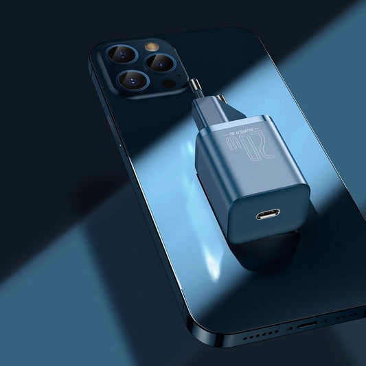 Baseus Super Si 1C Schnellladegerät USB Type C 20W Power Delivery + USB Type C - Lightning Kabel 1m blau (TZCCSUP-B03)