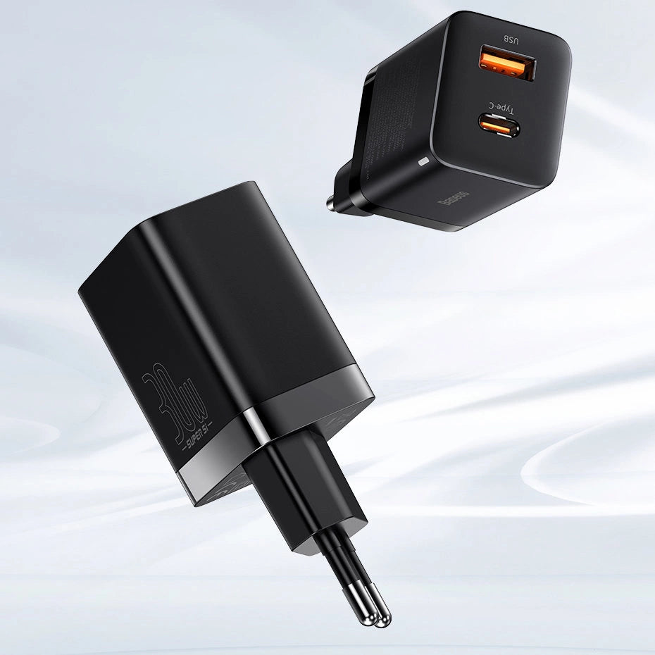 Baseus Super Si Pro Schnellladegerät USB / USB Type C 30W Power Delivery Quick Charge schwarz (CCSUPP-E01)