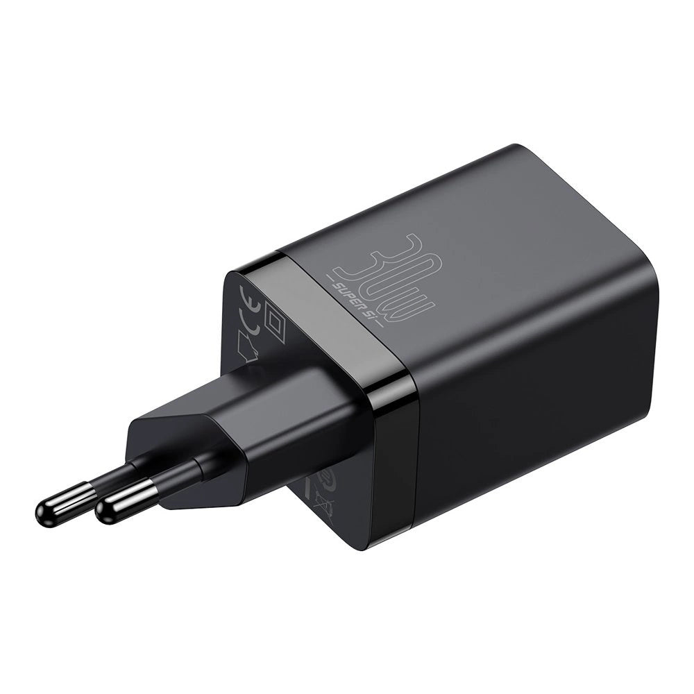 Baseus Super Si Pro Schnellladegerät USB / USB Type C 30W Power Delivery Quick Charge schwarz (CCSUPP-E01)