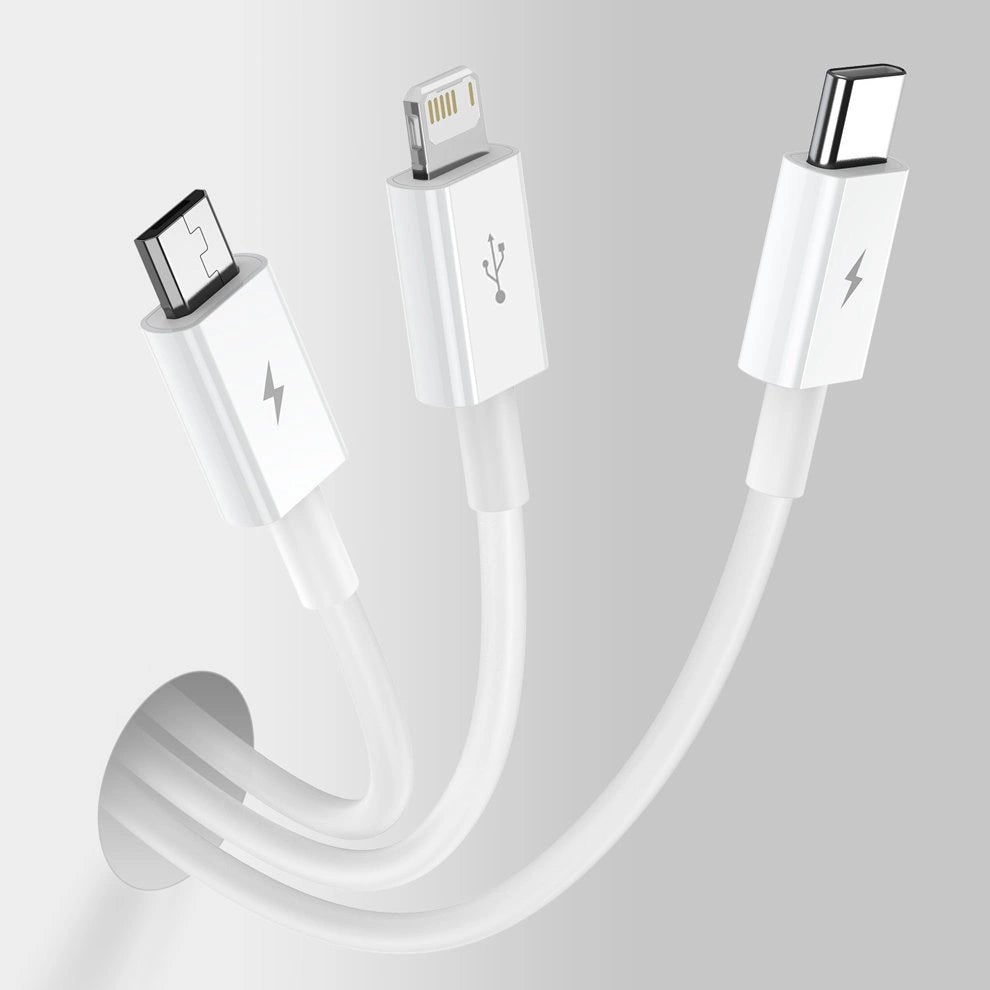 Baseus Superior 3in1 USB-Kabel - Lightning / USB Type C / Micro-USB 3,5 A 1,5 m Weiß (CAMLTYS-02)