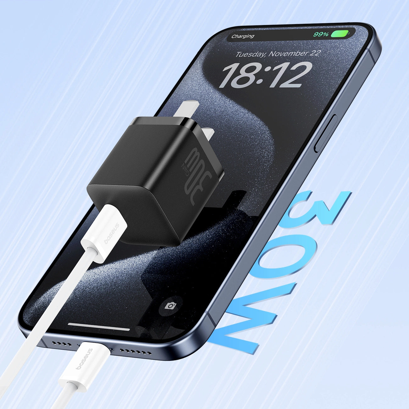 Baseus Superior Series II USB-C – USB-C 30 W 480 Mbit/s 2 m Kabel – Weiß